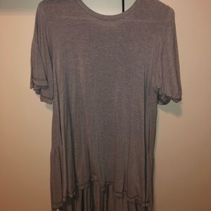 Grey babydoll flutter back top